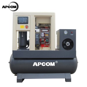 เครื่องอัดอากาศแบบสกรูโรตารี่ APCOM 7.5-22KW 8/12 บาร์ แบบอย่างติดตั้งถาวร ระบายความร้อนด้วยอากาศ ไม่ใช้น้ำมัน 380V - Product Image 1