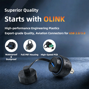 Conector <span class=keywords><strong>USB</strong></span> 3.0 Hembra a Hembra con Montaje en Panel, Resistente al Agua IP67, Receptáculo de Aleación de Zinc, Adaptador <span class=keywords><strong>USB</strong></span> Industrial para Exteriores - Product Image 2