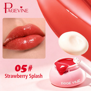 PAGE VINE 8 Couleurs Pudding Pocket Lip Jam <span class=keywords><strong>Baume</strong></span> à lèvres teinté effet gelée Masque hydratant repulpant brillant non collant Soin des lèvres - Product Image 6