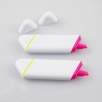 Ensemble de surligneurs à double pointe avec logo personnalisé Nouveaux stylos marqueurs promotionnels colorés à deux faces Rouge Jaune Bleu Orange