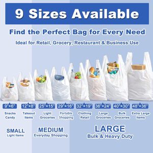 ถุงช้อปปิ้งแบบเสื้อยืดสีม่วงขนาดใหญ่พิเศษ ย่อยสลายได้ ผลิตจากพลาสติก PE คุณภาพดี ทนทาน ใช้ซ้ำได้ เหมาะสำหรับร้านอาหาร ร้านค้าปลีก ขายส่ง - Product Image 2