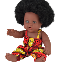 Poupée Mannequin Éducative Fille Africaine Cheveux Afro Noirs 12 Pouces en Plastique Souple, Vêtements Interchangeables, Unisexe pour Enfants de 3 Ans et Plus