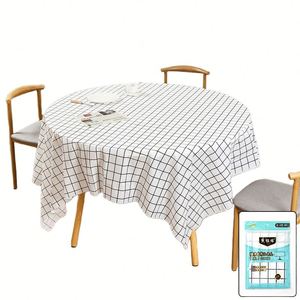 Manteles Redondos de Plástico a Cuadros al por Mayor, Manteles Desechables Decorativos para Mesas Redondas de Comedor y Cocina - Product Image 1