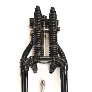 Forcella Anteriore Springer Vintage Nera Cromata in Acciaio ad Alto Tenore di Carbonio per <span class=keywords><strong>Moto</strong></span> Classiche Retro, Accessorio per Telaio, Taglie 18-26 - Product Image 2