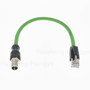 IP67 M12 X-code 8 针公/母连接器转 RJ45 CAT5e CAT6 CAT 6A 屏蔽工业以太网电缆 - Product Image 4