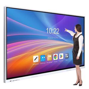 Cá voi màn hình Android dựa trên ảo bảng thông minh 110 inch thông minh tương tác LCD hiển thị bảng trắng phẳng với điện thoại di động đứng - Product Image 1