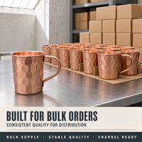 Mug à bière en acier inoxydable doublement plaqué cuivre de 13 oz personnalisable, verre à cocktail à bord roulé, outils de bar en gros