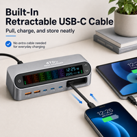 Station de charge rapide GaN 470W, chargeur de bureau 6 ports, concentrateur d'alimentation multi-ports avec affichage numérique pour Apple pour MacBook