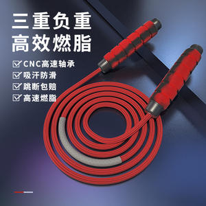 Corde à sauter avec roulement à billes, fil d'acier, poignée en coton, équipement de fitness durable pour usage domestique, unisexe, capacité de poids de 10 à 15 kg - Product Image 1