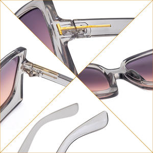 Gafas de sol con montura grande para mujer Tf Style, montura de PC Uv400, lentes negras, protección solar clase 2, atuendos de viaje a la moda - Product Image 1