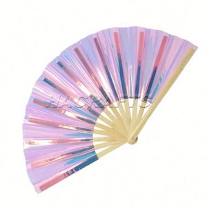 Ventiladores de Bambú de PVC de 13 Pulgadas, Diferentes Colores, Personalizables, para Fiestas y Festivales, en Oferta - Product Image 3