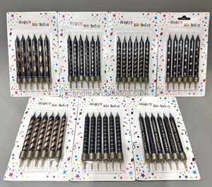 金銀箔押しステッカー 厚いキャンドル カラフルな星 厚い糸 ケーキデコレーション 誕生日キャンドル - Product Image 5
