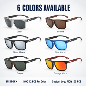 Lunettes de soleil carrées TR90 en fibre de carbone de haute qualité, mode sport, polarisées UV400, pour le cyclisme, la pêche, la conduite en extérieur pour hommes - Product Image 4