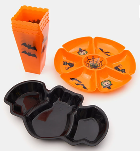 BSCI Bols à bonbons d'Halloween de style campagnard certifiés Vaisselle en plastique noir <span class=keywords><strong>Contact</strong></span> alimentaire sans danger avec logo personnalisé - Product Image 6