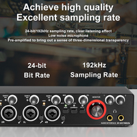 Microphone d'enregistrement en studio, USB externe, 48v, MD44, interface audio 24 bits 192 kHz, carte son 4 entrées/sorties, mixeur