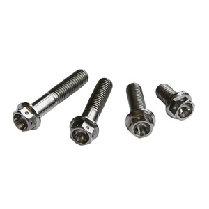 Vente en gros usine Vis à tête hexagonale à bride M8 en Titane pré-percée Grade Gr5 pour <span class=keywords><strong>fil</strong></span> de sécurité d'axe avant de moto - Product Image 4
