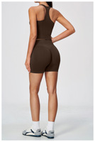 Ensemble de yoga sans couture en Spandex/Nylon, moulant, taille haute, effet push-up fessier, effet ventre plat, respirant