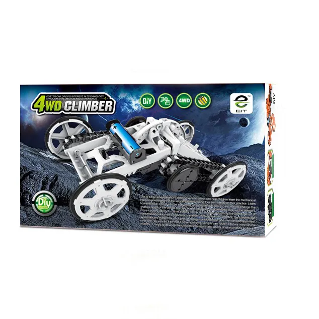 Игрушки STEM для мальчиков, 4WD электрический автомобиль для скалолазания-набор для научных экспериментов для детей-игрушки для строительства механической техники