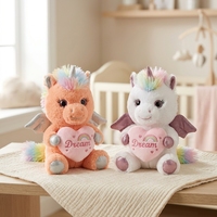 Peluche de dragon mignonne, jouet en peluche kawaii avec des ailes, cadeau de la Saint-Valentin
