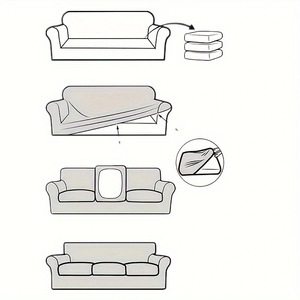 Funda Elástica Lavable para Sofá, <span class=keywords><strong>Fundas</strong></span> para Muebles, Cojín para Sala <span class=keywords><strong>de</strong></span> Estar, 2/3/4 Piezas - Product Image 5
