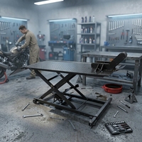 Table élévatrice compacte pour moto à commande pneumatique, cric portable pour moto à air comprimé