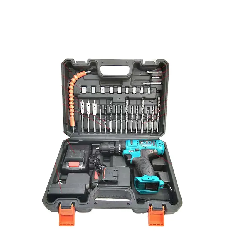Fabriek Prijs 27 Pcs Hand Tool Box Set 21V Power Tool Boor Set Draadloze Borstelloze Elektrische Boor Combo Kit gereedschapskist