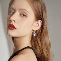 Bijoux fins en gros 925 en argent Sterling personnalisé coquille d'ormeau arbre de vie boucles d'oreilles boucles d'oreilles goutte