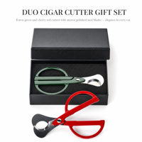 Coupe-cigares de haute qualité, ciseaux à cigares à double lame, ouvre-cigares de style ciseaux, coffret cadeau multicolore, outil de coupe de cigares