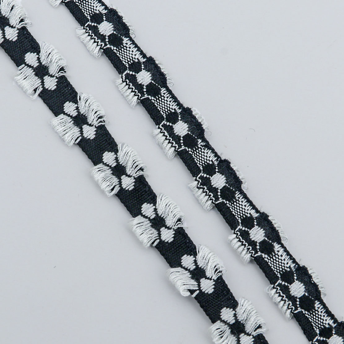 Blanc noir et blanc [1 cm * 10 yards]