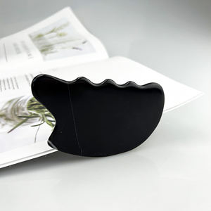 Raspador Facial de piedra Bian negra Natural, beneficio corporal antiarrugas, mejora la circulación sanguínea, masajeador Facial para la cara - Product Image 5