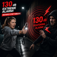 Mini alarme de sécurité porte-clés, dispositif d'urgence SOS portable, son fort 130 dB, rechargeable Type-C, pour la sécurité des femmes en voyage