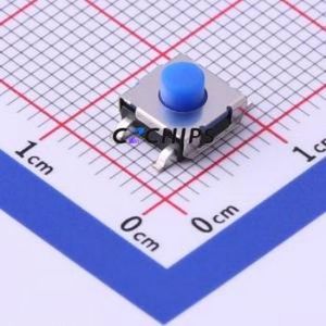 UK-B02130-G4.3-250 Tactile Switch SMD-4P,6.2x6.2mm Switch Single Pole Single Throw Round Button 2.5N Vertical Mount - Product Image 1