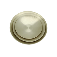 Assiettes en acier inoxydable 201/304 de haute qualité, dorées/argentées, motif classique personnalisé, logo personnalisé pour la maison, la randonnée, les mariages