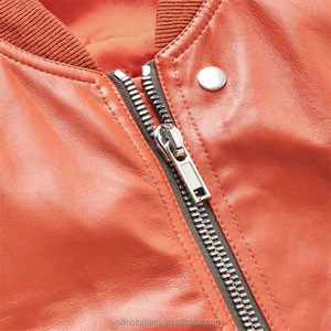 Coupe-vent personnalisé, blouson court et court en cuir <span class=keywords><strong>orange</strong></span> pour hommes - Product Image 5