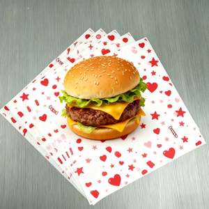 CanteenGreaseproof Laminated Sandwich <b>Wrapping</b> <b>Paper</b> Custom Hamburger Chicken Wrap Table Mat Disposable Wax <b>Paper</b> - Product Image 6