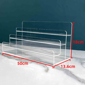 Hiển thị tùy chỉnh 2/3/4/5 Tier/Bước hiển thị trong suốt Kệ rõ ràng Acrylic Riser Kệ chúc mừng Thẻ quà tặng hiển thị đứng - Product Image 5