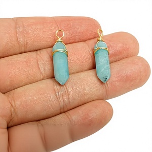 Natural Rough Aquamarine <b>Crystal</b> <b>Cluster</b> Gold Plated Brass Pendant Charms Raw Blue Gemstone Healing Findings IGI Certified - Product Image 1