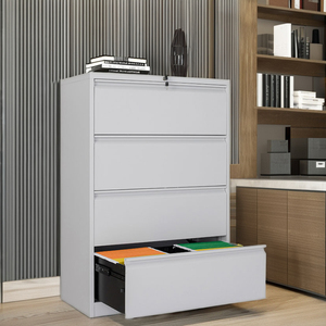 Nội Thất Văn Phòng Thép Bền Rộng Gõ Xuống Kim Loại Có Thể Khóa 4 Ngăn Kéo Bên Thép Tủ Tập Tin Với Khóa Trung Tâm - Product Image 2