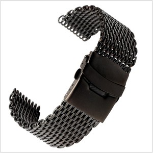 Correa de reloj de malla de tiburón de 18/20/22/24mm de grosor, de acero inoxidable, correa de reloj con hebilla de seguridad - Product Image 3