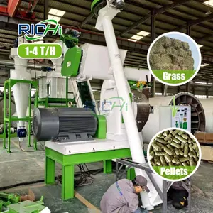 RICHI 1-4 tonne/heure machine de granulation d'herbe de Napier à vendre