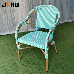 Chaise de <span class=keywords><strong>bistrot</strong></span> <span class=keywords><strong>en</strong></span> rotin PE durable et légère pour hôtel, jardin, café, restaurant, mobilier de jardin moderne et coloré - Product Image 3