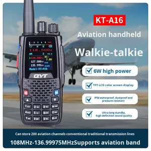 Qyt KT-A16 6 Wát không khí ban nhạc <span class=keywords><strong>Transmitter</strong></span> 200 CH VOX cầm tay cho đài phát thanh Walkie Talkie TX RX 108.0000-136.999MHz hàng không - Product Image 5