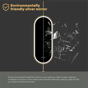 Bán Buôn 3 Màu Sắc Có Thể Điều Chỉnh Chiếu Sáng Vô Bước Mờ Ánh Sáng Bằng Đồng Với LED Kim Loại Khách Sạn Hình Dạng Hình Bầu Dục Phòng Tắm Gương - Product Image 6