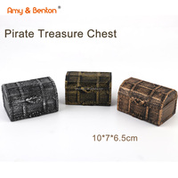 Cadeaux de fête Décoration de pirate Mini coffre au trésor pirate Jouet en plastique Coffre au trésor pour enfants