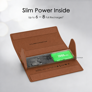 Étui de charge pliable en cuir PU, chargeur portable 2000 mAh avec indicateur LED, nouvelle sacoche de charge pour <span class=keywords><strong>lunettes</strong></span> <span class=keywords><strong>RayBan</strong></span> Meta AI - Product Image 3