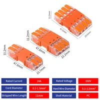 Connecteurs de câblage à levier rapide, 2/3/4 broches, CMK642, en cuivre fin, 24A, 450V, bornes mâles et femelles compactes, 5 pièces