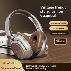 New Retro Style Over-Ear 5.4 Headphones, <b>Wireless</b> Headset with Mic, Long Battery for Sports & Gaming - Product Image 4