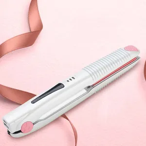 New Fashion Compact Portable Wireless Flat Iron Usb Charging Ceramic Hair Straightener Flat Iron For Women Hair Styling Tools