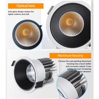 Spots encastrés au plafond 3W 7W 12W 20W, anti-éblouissement, dimmables, éclairage COB pour plafond en plâtre, 277 volts