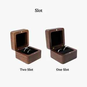Caja de Madera para Joyería, Caja para Anillos de Boda, Organizador de Anillos y Aretes, Estuche de Regalo de Lujo para Aniversario, Caja para Pulseras - Product Image 4